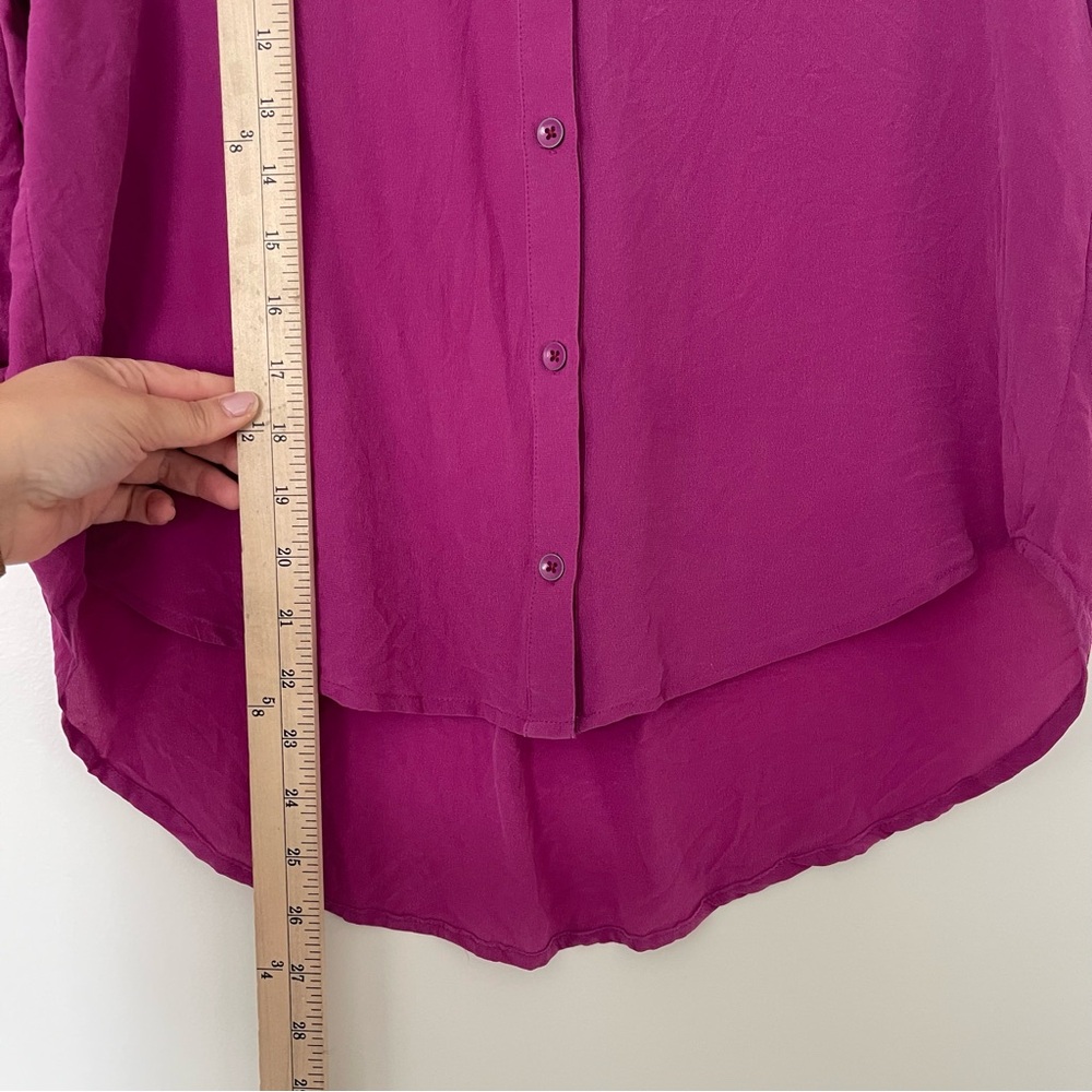 Anthropologie Maeve 100% Silk Mairead Raspberry Cutout Button Blouse size XS - Picture 9 of 9